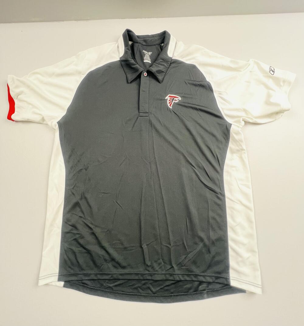 Atlanta Falcons Shirt Mens XL Gray NFL Football Reebok Polo Short Sleeve Golf
